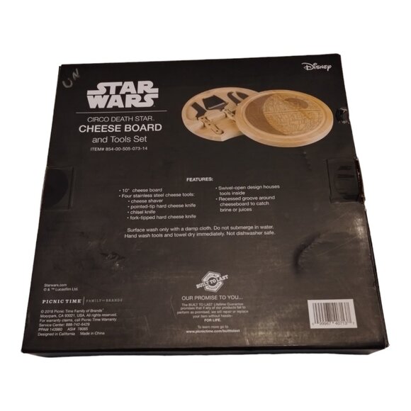 Star Wars Circo Death Star Cheese Board And Tools Set by Picnic Time New in box - Picture 2 of 2